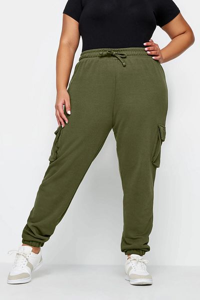 Stil Diva Large Size Cargo Jogger Pants with Elastic Legs and Pocket Detail302770