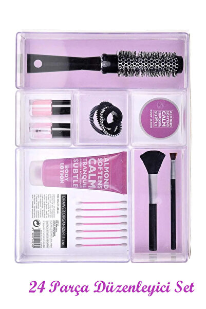 Bayev 24 Parça Takı Ve Makyaj Malzemesi Düzenleyici Set (4 X Lv 216 ) Modüler Çekmece Içi Organizer Kutu