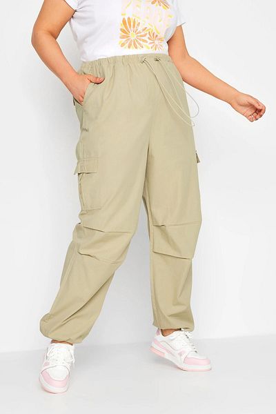 Stil Diva Large Size Cargo Pants with Elastic Legs and Pocket Detail302033