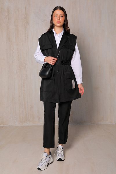 Melike Tatar BLACK Vest Suit 32-2025