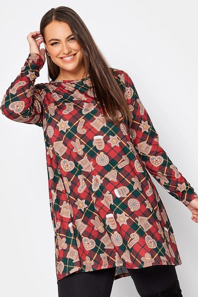 Stil Diva Plus Size Christmas Themed Crew Neck Blouse321245
