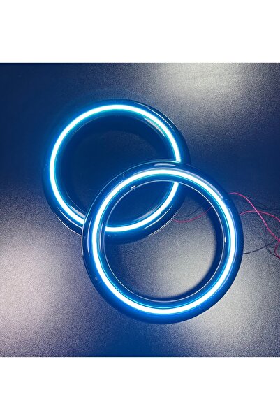 POZART AUDİO SYSTEMS Peteksiz Buzmavi Neon Işıklı 20CM Midrange ve Hoparlör Kapağı 1takım 2adet Hoparlörünüz Görünür