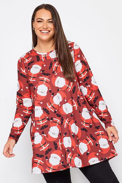 Stil Diva Plus Size Christmas Themed Crew Neck Blouse321242