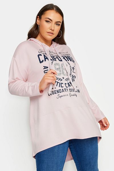 Stil Diva Plus Size Long Sleeve Long Back Printed Hooded Sweatshirt301954
