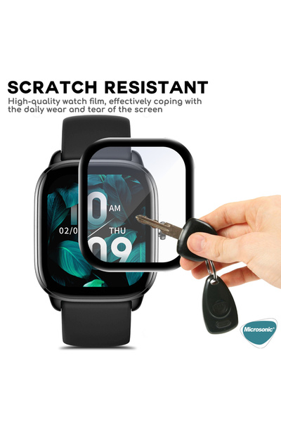 Microsonic Xiaomi Redmi Watch 4 Tam Kaplayan Nano Cam Ekran Koruyucu Siyah