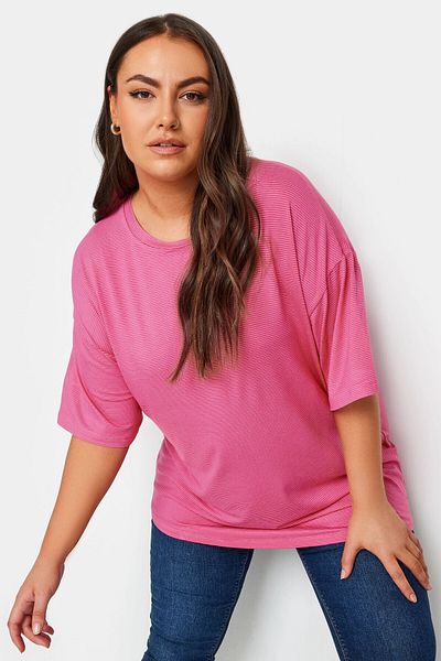Stil Diva Large Size Crew Neck Half Sleeve Long Cut T-shirt302544