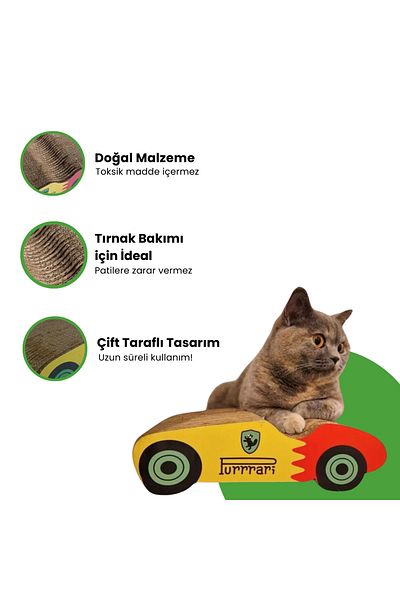 Miyav Purrari Cat Scratch Cardboard 30 Cm Scratching Board for Cats Cat Nail Care