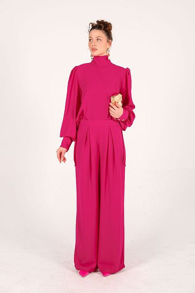 Melike Tatar Fuchsia Crepe Basic Set 32-2004
