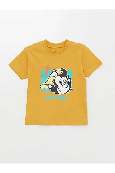 LC Waikiki LCW baby Crew Neck Short Sleeve Nostalgic Monkey Printed Baby Boy T-Shirt