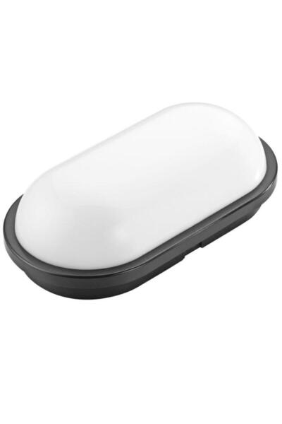 SeKaTech Horoz Aydos 15W Oval Siyah Led Nem Su Geçirmez Banyo Bahçe Modern Tavan Lambası Beyaz Işık