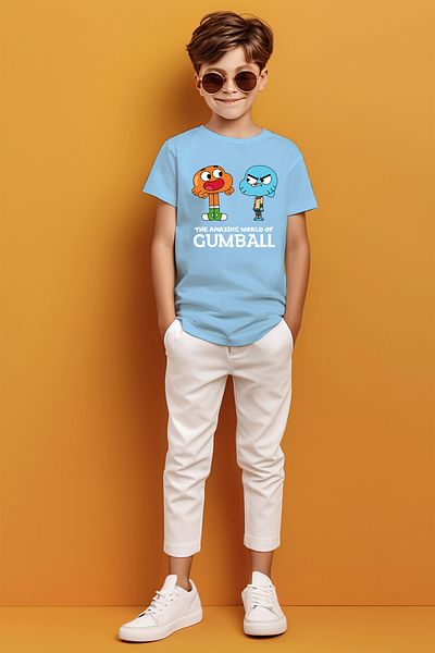 ADABEBEK Tricou pentru băieți cu imprimeu The Amazing World of Gumball