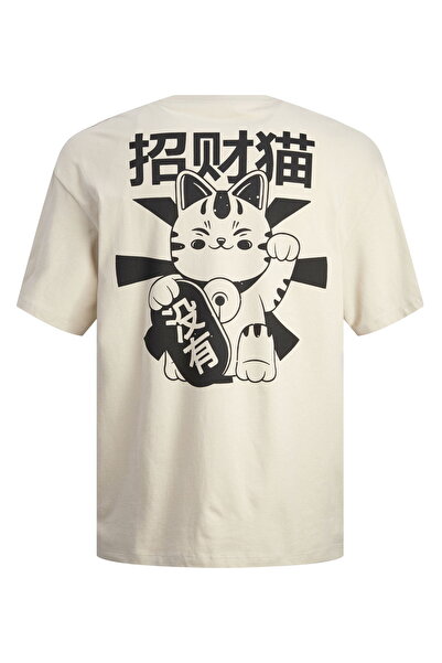 Jack & Jones Чоловіча футболка з принтом на грудях та спині на японську тематику - Дірк