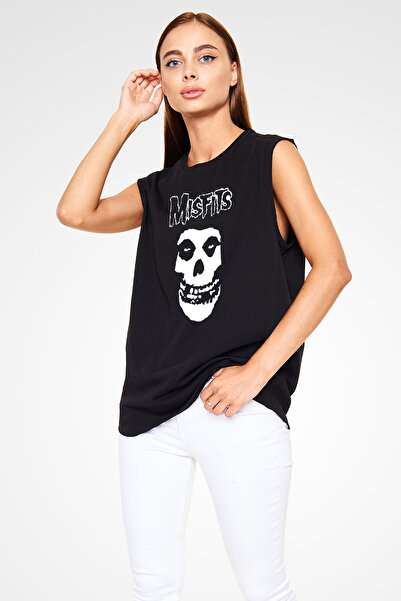 tf tişörtfabrikası Misfits Black Sleeveless T-Shirt