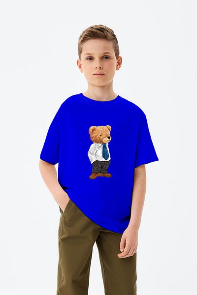 ADABEBEK Toy Teddy Bear Printed Boy's T-Shirt with Suit