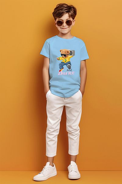 ADABEBEK Tricou pentru băieți cu imprimeu ursuleț de plus Dance Written Dancing