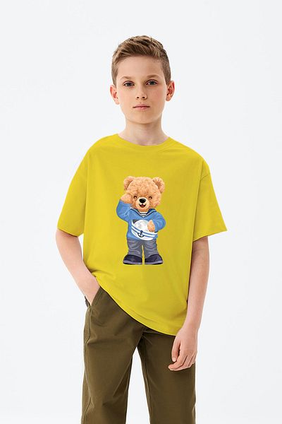 ADABEBEK Sailor Tedy Bear Printed Boys' T-Shirt