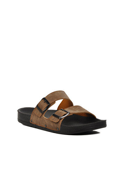 Pierre Cardin PC-7241 Mink Nubuck Double Striped Men's Slippers