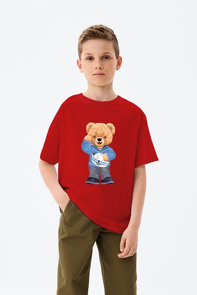 ADABEBEK تي شيرت للأولاد مطبوع عليه Sailor Tedy Bear