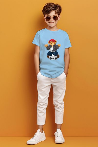 ADABEBEK Tricou pentru băieți cu imprimeu Break Dancing Teddy Bear
