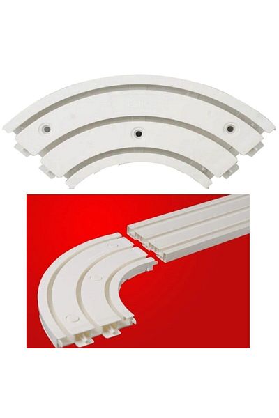 Neler Geldi Neler Corner Curtain Rail Corner 3 Pieces Turn Plastic 90° Comfortable Swivel Durable Without Hanging Your Curtains