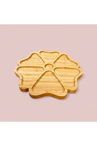 ELZEY HOME 24 cm Bamboo Coated Serving and Snack Plate with 6 Compartments