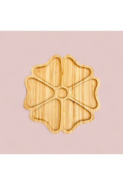 ELZEY HOME 24 cm Bamboo Coated Serving and Snack Plate with 6 Compartments