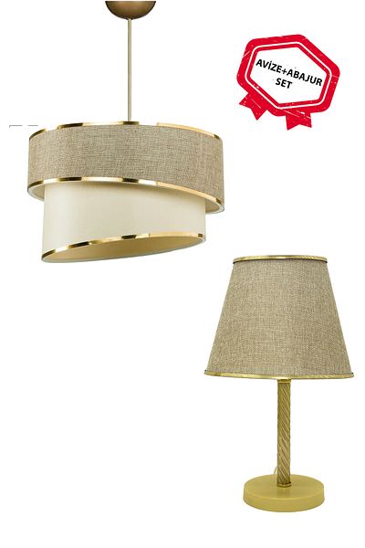 BBY HOME & DESIGN Francy Model CHANDELIER-LAMPSHADE-COMMIDINE Set