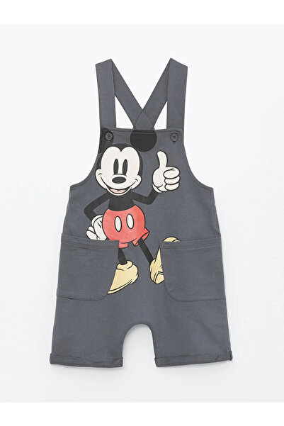 LC Waikiki Kare Yaka Askılı Mickey Mouse Baskılı Erkek Bebek Salopet