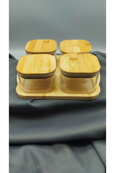 MİEN Bamboo Lid Breakfast Set Snack Bowl Set Real Bamboo Picture Belongs to Us