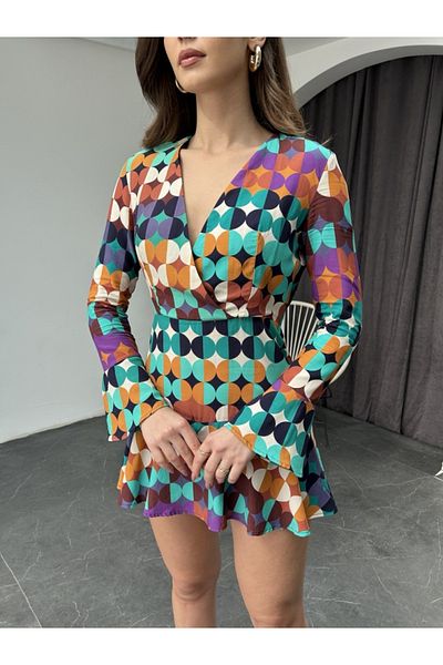 Elif Özbey Butik Φόρεμα σορτς με γεωμετρικά σχέδια