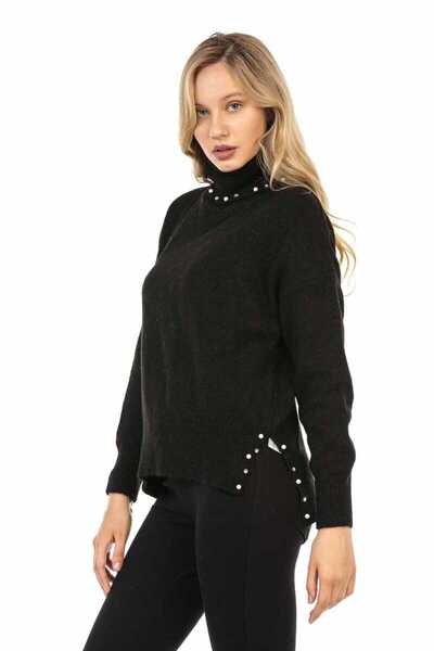 Cipo&Baxx Wp217 Women's Sweater with Bead Detail on the Throat Part
