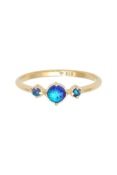 ELLI Prsten Trend Bandring Trio Geo Vintage Opale 925 Stříbrný