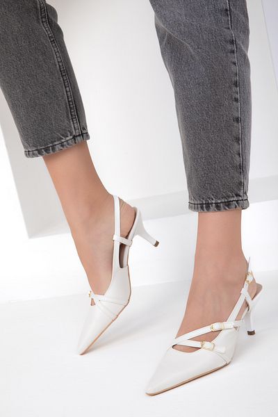 SOHO White Women's Classic Heeled Shoes 18804