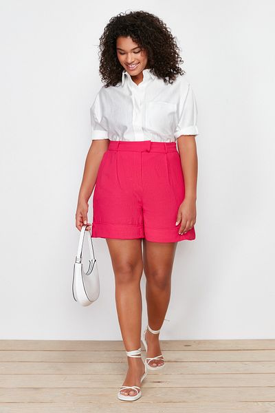 Pink Plus Size Shorts Bermudas Styles Prices Trendyol