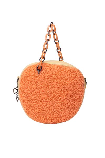 myMo Tasche mit Teddyfell blonda