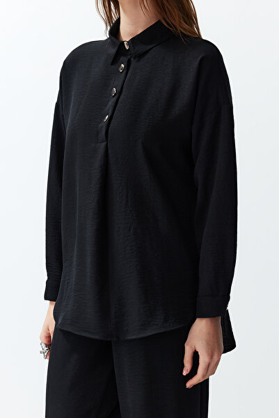 Trendyol Collection Buttoned Black Shirt and Trousers Set - Twoss24Au00108