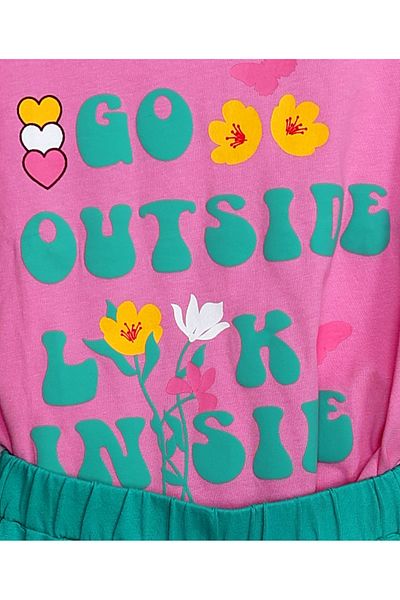 AIKO Pink-Green Girl's Under-Upper Set MH6