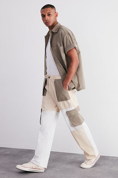 Trendyol Collection Limited Edition Khaki Color Block Loose Fit Cargo Pants TMNSS24PL00008