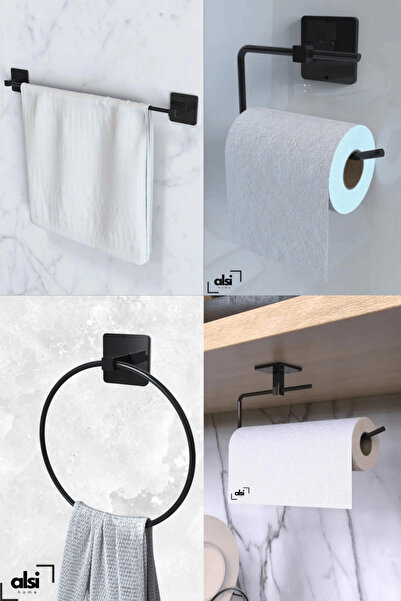 ALSİ HOME Yapışkanlı 4 lü Uzun Havluluk Rulo Kağıt Havluluk Tuvalet Wc Kağıtl...