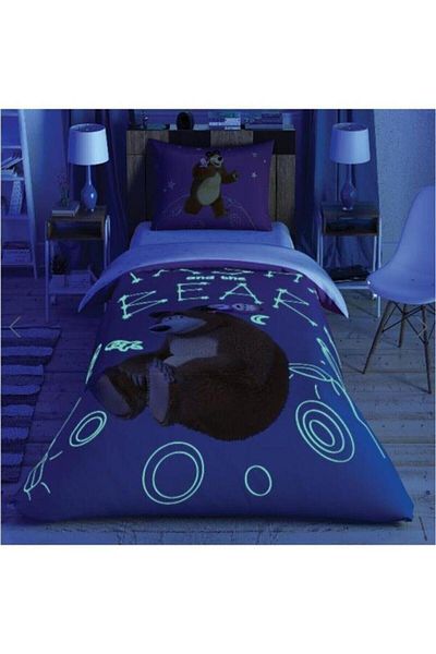 Taç Duvet Cover Set Masha And The Bear Galaxy Glow