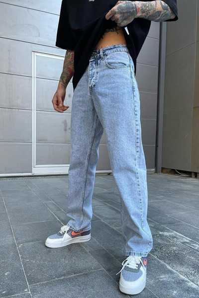 XPUPPET Açık Buz Mavi Baggy Jean