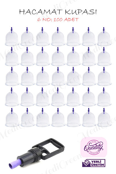 Genel Markalar 100 Adet 6 Numara HACAMAX PRO Hacamat & Masaj Kupası