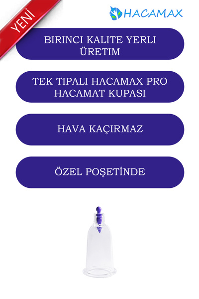 Genel Markalar 50 Adet 2 Numara HACAMAX PRO Hacamat & Masaj Kupası 1 Adet Pompa Hediyeli