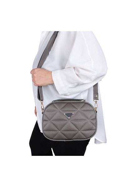 Bagacar Geantă de mână și de umăr elegantă matlasată gri