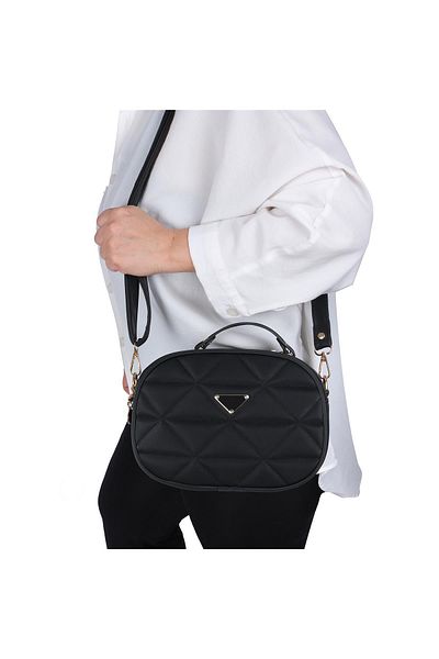 Bagacar Negru Matlasat - Geantă de mână și de umăr elegantă