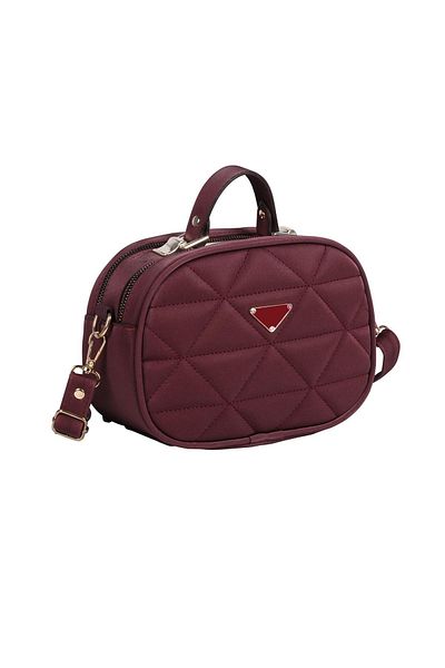 Bagacar Geantă de mână matlasată elegantă roșu Claret - Set de transport pentru mână și umăr