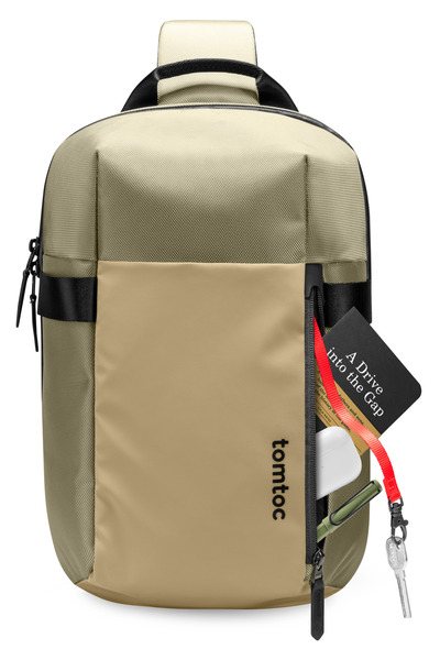 Tomtoc Σειρά Navigator Αδιάβροχη Τσάντα ώμου Χακί 14 ιντσών/7 λίτρων συμβατή με T24M1K1