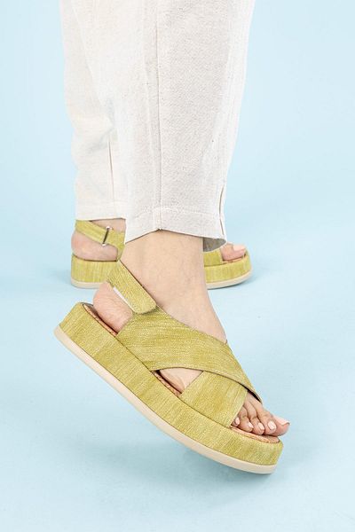 Getcho Sims Green Women's Sandals Comfort Sole Velcro Strap Summer Walking Shoes Casual Lightweight