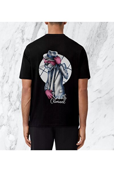 donamod Tricou obișnuit unisex cu Pantera roz Cartoon Mafia