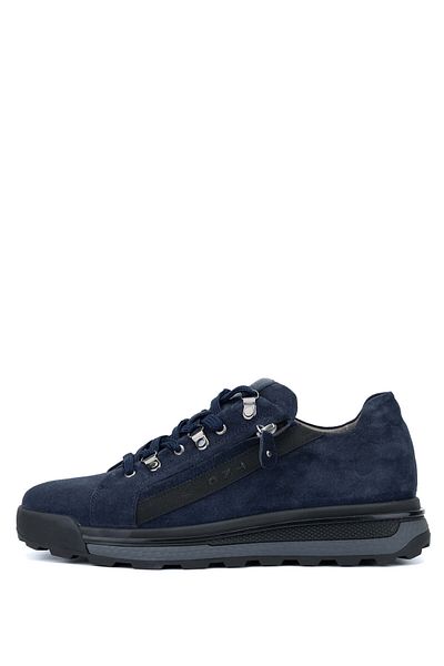 Tamer Tanca Navy Blue Suede Genuine Leather Men's Casual Shoes